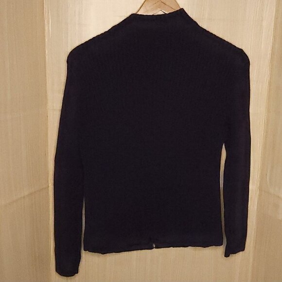 Croft & Barrow Purple Quilted Full Zip Sweater Medium - Picture 2 of 6